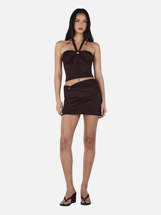 Sariyah Mini Skirt - Chocolate
