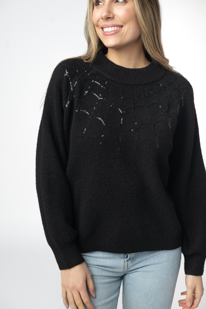 Sequin Webs Sweater by Michelle Mae
