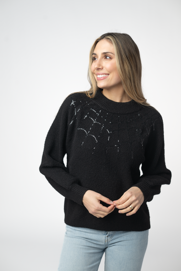 Sequin Webs Sweater by Michelle Mae