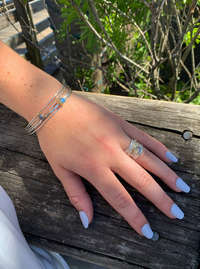 Serendipity Labradorite nh Cuff paired with the Sabrina ring