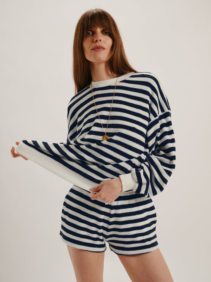 Navy Ivory Stripe