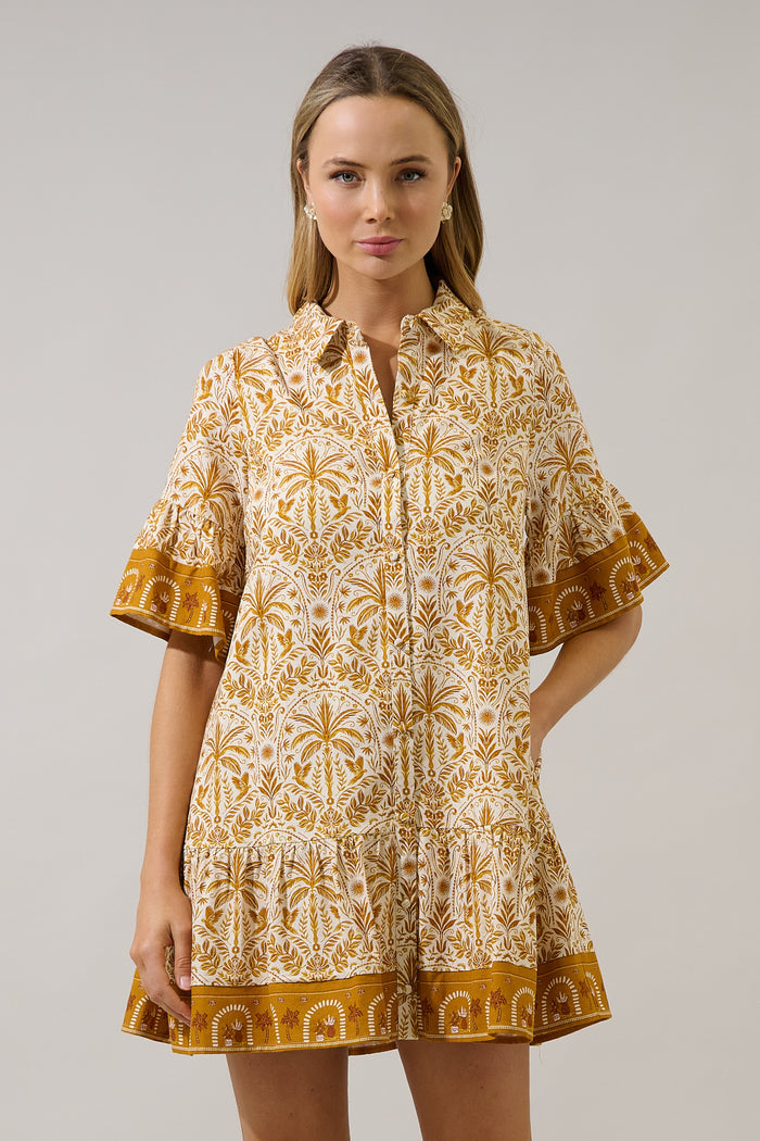 Shift Mini Dress Calina Tropical