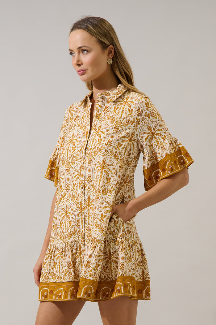 Shift Mini Dress Calina Tropical