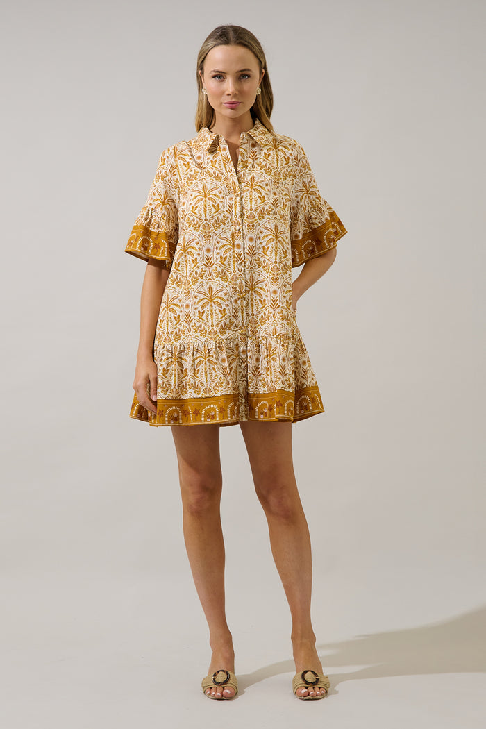 Shift Mini Dress Calina Tropical