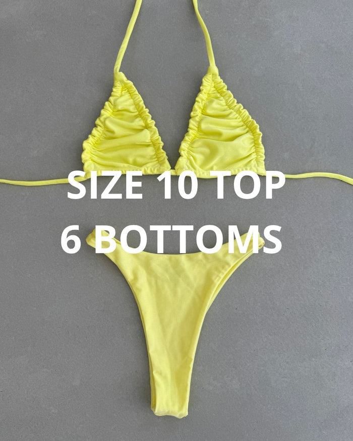SHIMMER LEMON BIKINI - SIZE 10AU TOP 6AU BOTTOMS