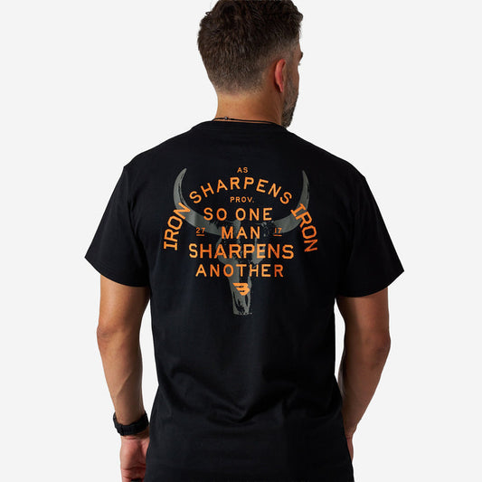 Short Sleeve Tee - Proverbs 27:17 - Black