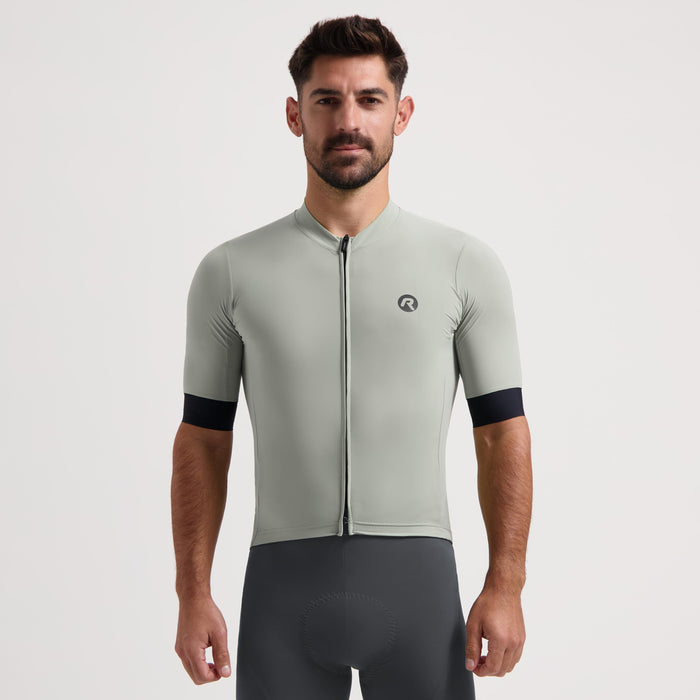Rogelli Signature fietsshirt heren grijs korte mouw gedragen voorkant.