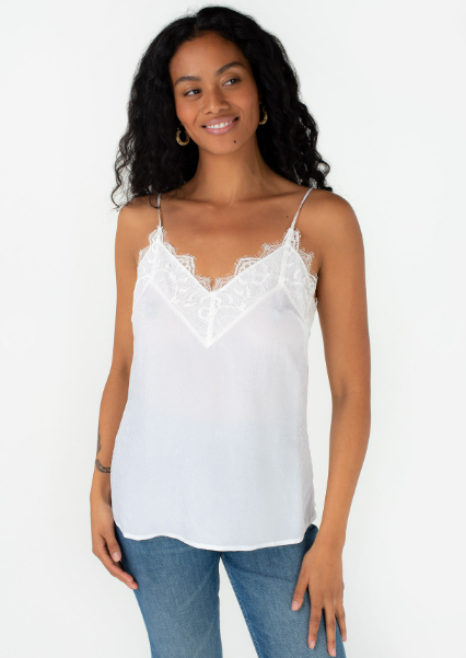 Silky Lace Trim Camisole