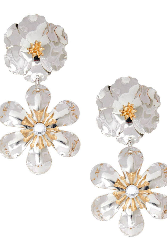 Style the Silver 3D Flower Earrings for Women exclusively at Born To Glam