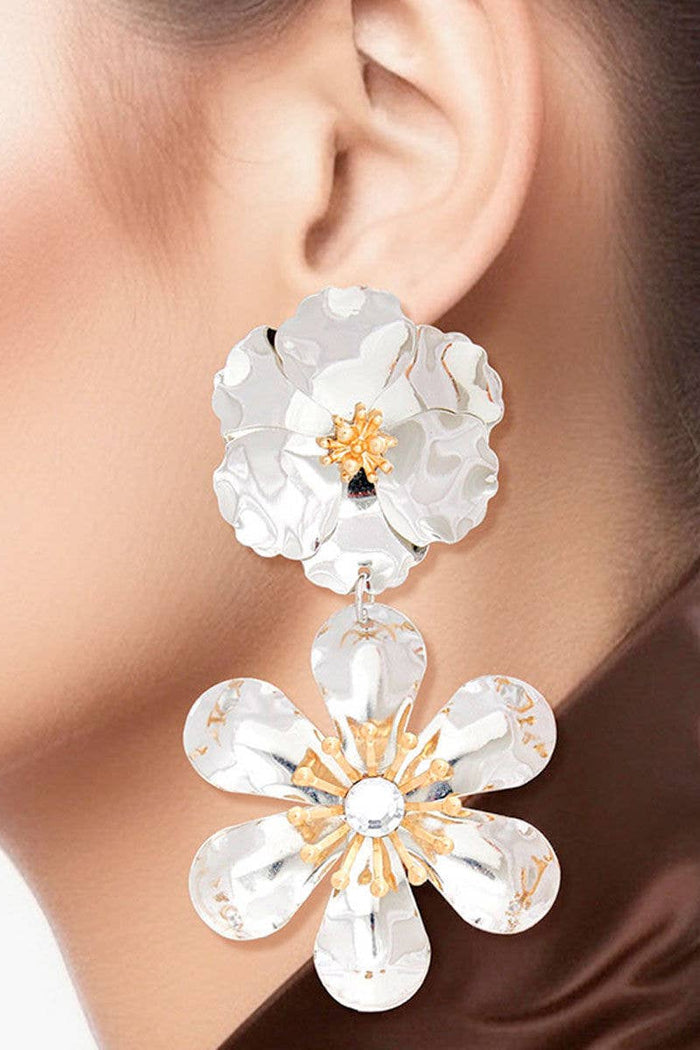 Style the Silver 3D Flower Earrings for Women exclusively at Born To Glam