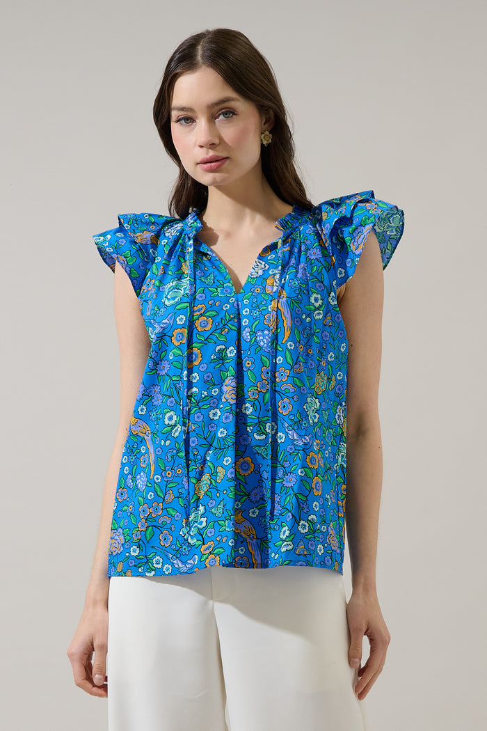 Siya Ruffle Top Heidy Floral