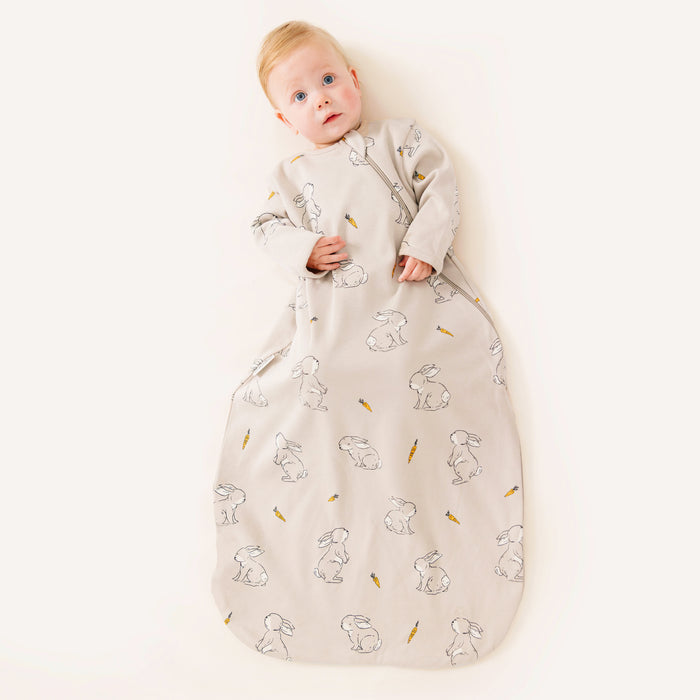 Slumber Sack, Baby Sleep Bag with Sleeves, Merino Wool & Organic Cotton, Bunny