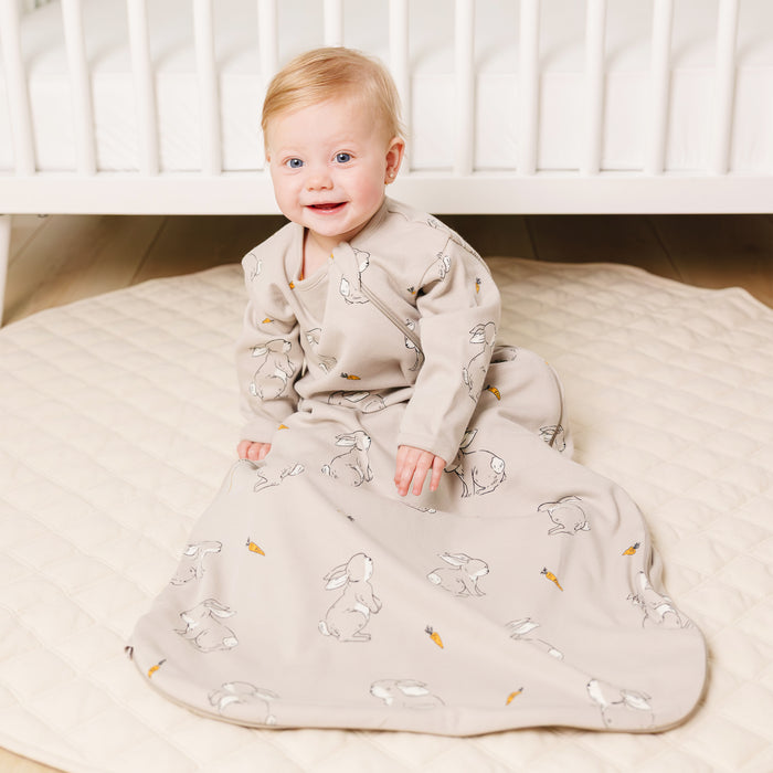 Slumber Sack, Baby Sleep Bag with Sleeves, Merino Wool & Organic Cotton, Bunny