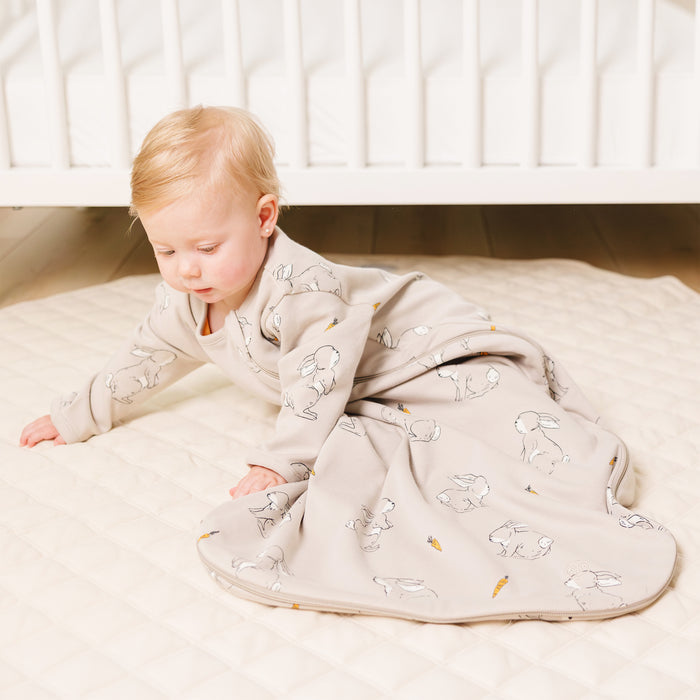 Slumber Sack, Baby Sleep Bag with Sleeves, Merino Wool & Organic Cotton, Bunny