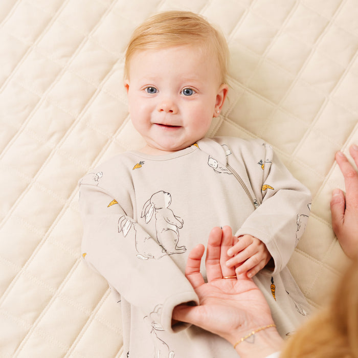 Slumber Sack, Baby Sleep Bag with Sleeves, Merino Wool & Organic Cotton, Bunny
