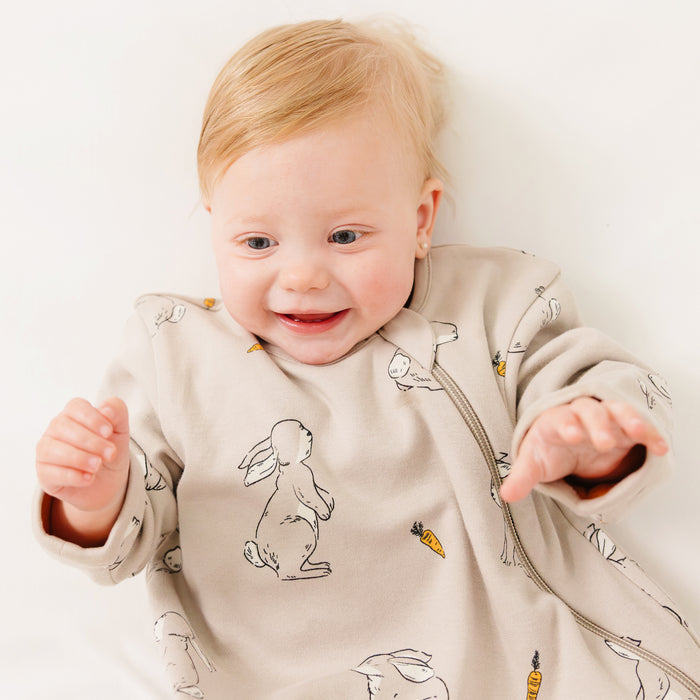 Slumber Sack, Baby Sleep Bag with Sleeves, Merino Wool & Organic Cotton, Bunny