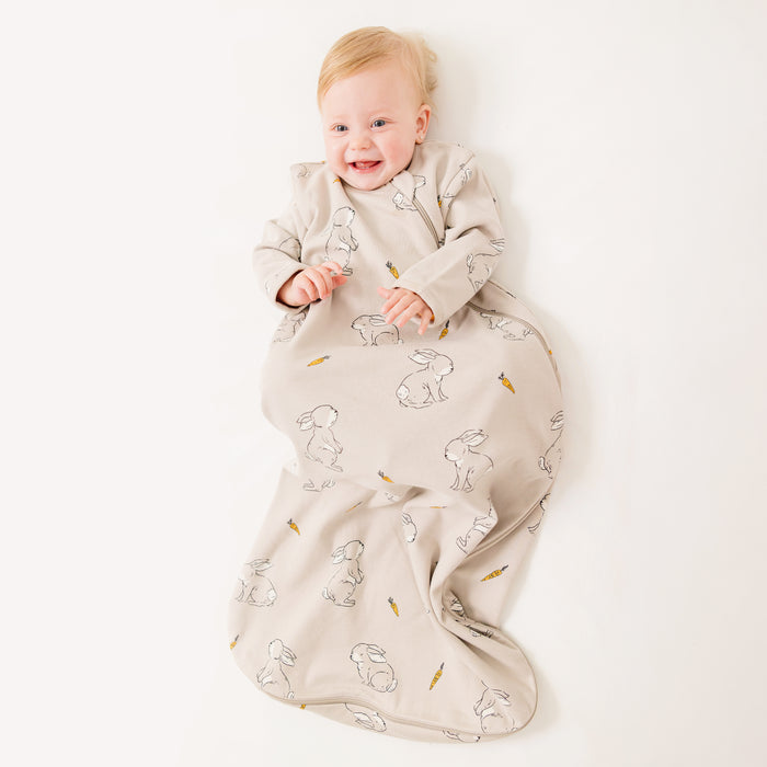 Slumber Sack, Baby Sleep Bag with Sleeves, Merino Wool & Organic Cotton, Bunny