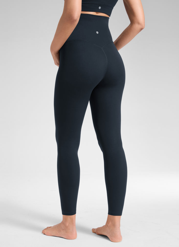 CRZ YOGA Women's Softretch Maternity Yoga No Front Seam Legging 25'' True Navy