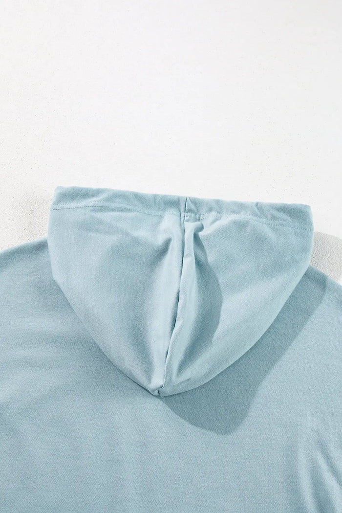 Shop Solid Colour Ruffled Hem Loose Fit Tunic Hoodie at eAura