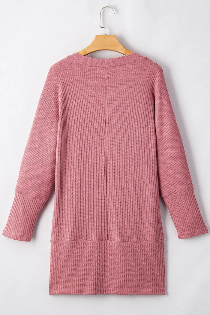 Shop Solid Colour Waffle Knit Cardigan with Pocket at eAura