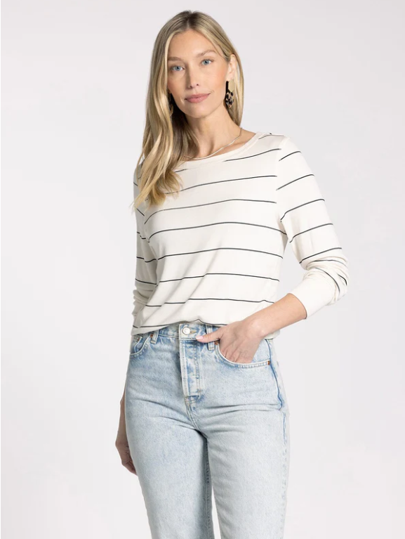 Extra Small / Ivory Black Stripe