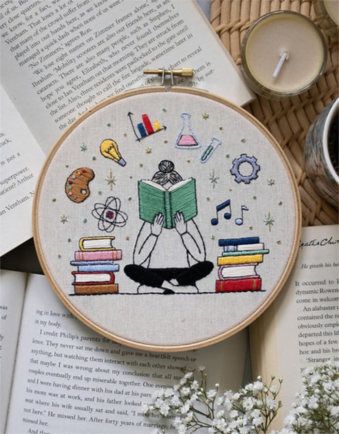 Stay Curious Embroidery Kit, EmBeaRoidery