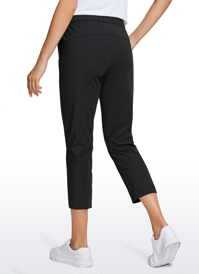 CRZ YOGA Women's Travel Slim Fit Stretch Cropped Pants Capris 23'' Black