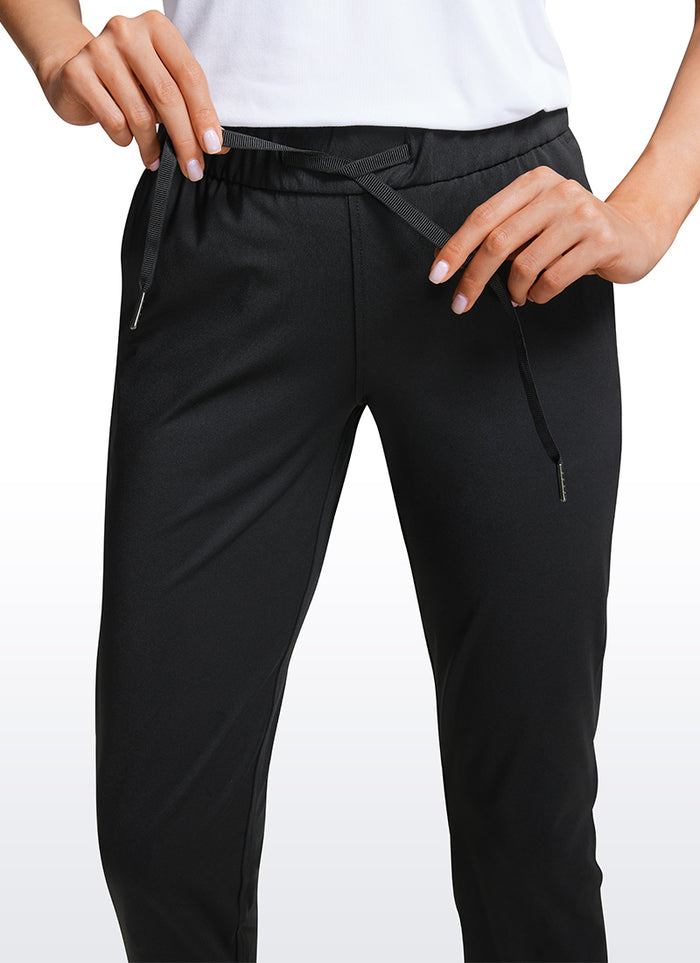 CRZ YOGA Women's Travel Slim Fit Stretch Cropped Pants Capris 23'' Black