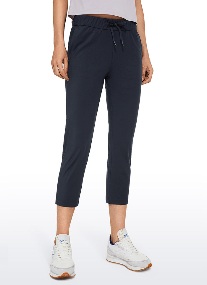 CRZ YOGA Women's Travel Slim Fit Stretch Cropped Pants Capris 23'' Navy