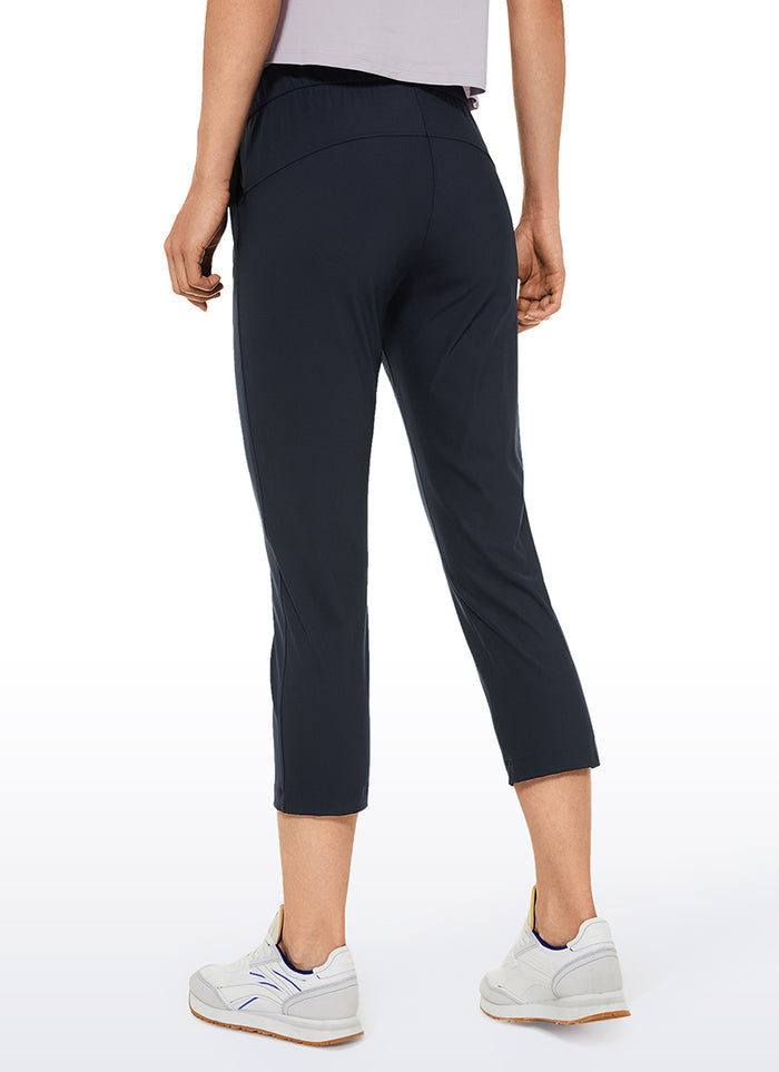 CRZ YOGA Women's Travel Slim Fit Stretch Cropped Pants Capris 23'' Navy