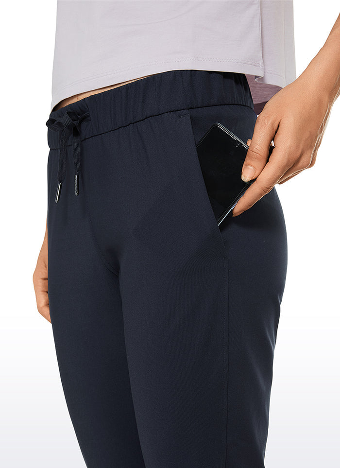 CRZ YOGA Women's Travel Slim Fit Stretch Cropped Pants Capris 23'' Navy