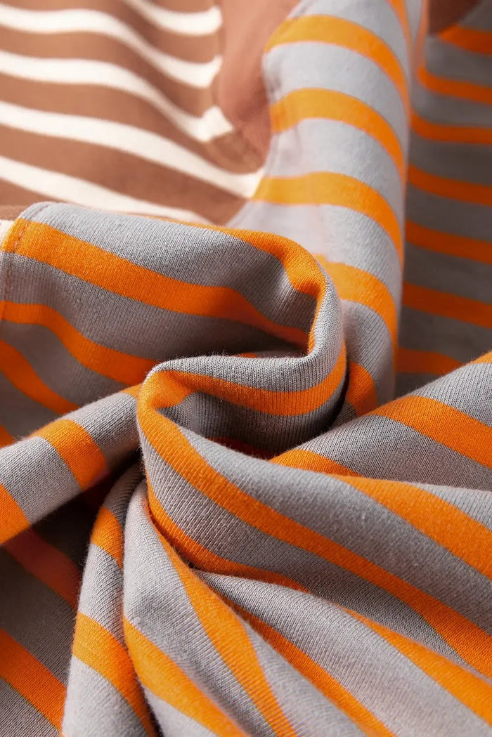 Shop Striped Colourblock Drop Shoulder Oversize Sweatshirt at eAura