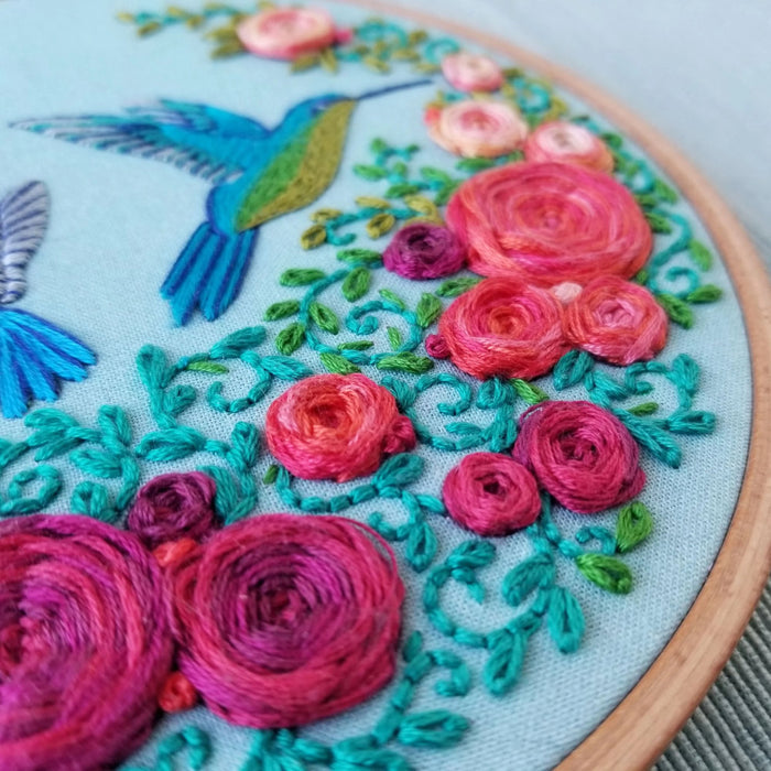 Summer Hummingbird Embroidery Kit, Jessica Long Embroidery