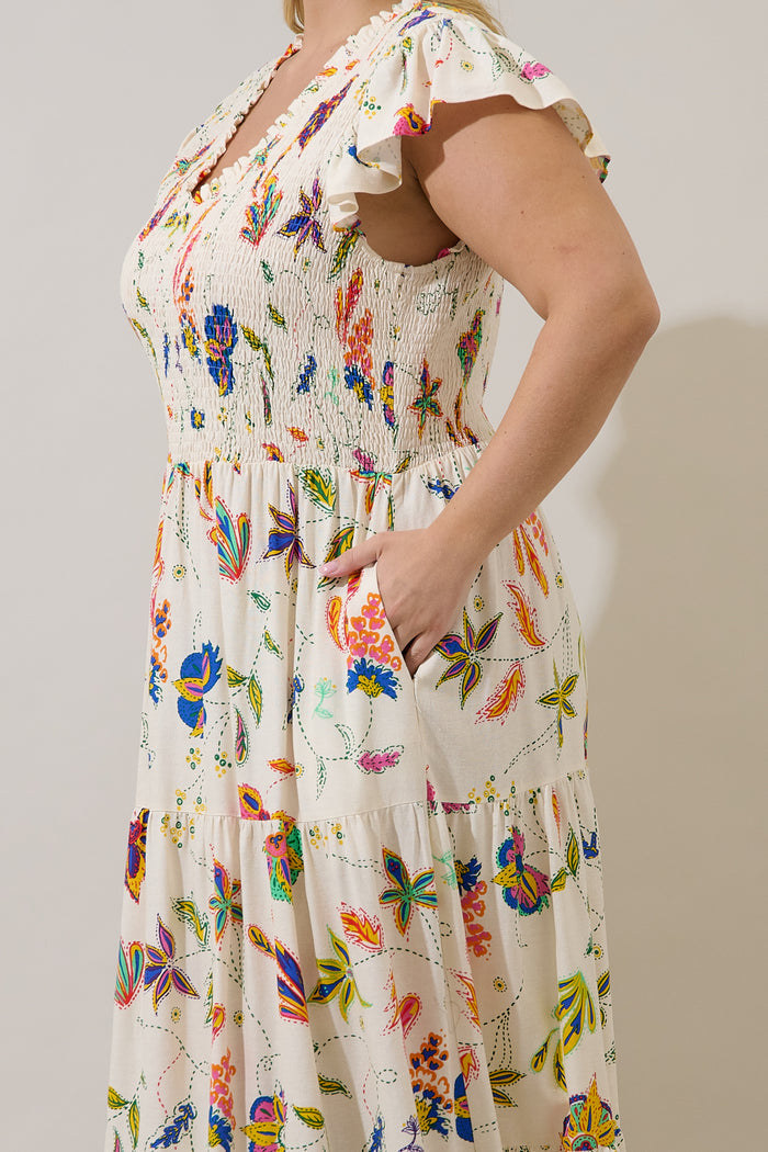 Sunfire Tiered Midi Dress Miraflor Curve