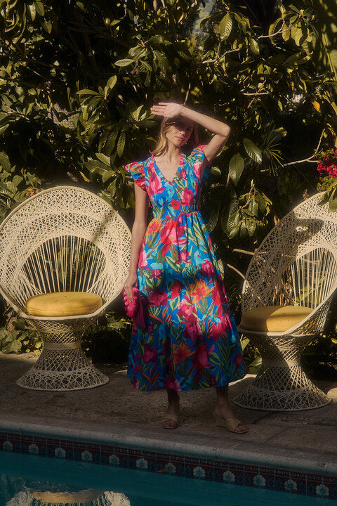 Sunfire Tiered Midi Dress Naima Floral