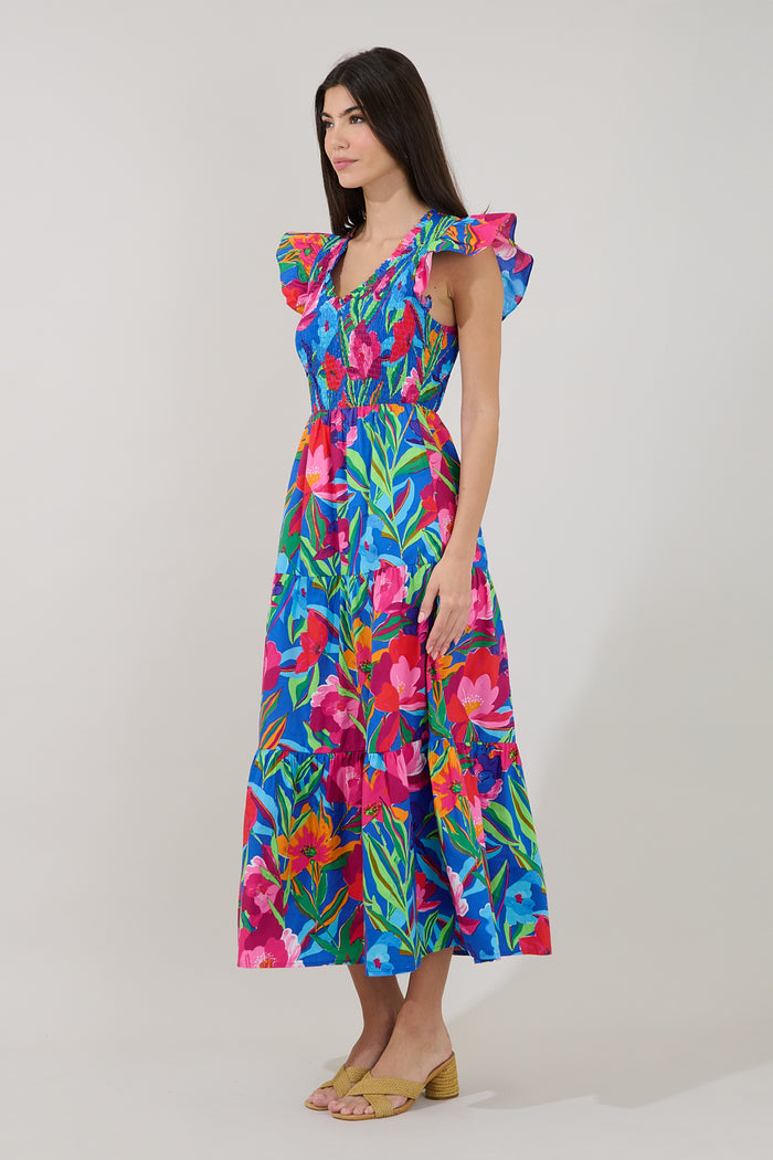 Sunfire Tiered Midi Dress Naima Floral