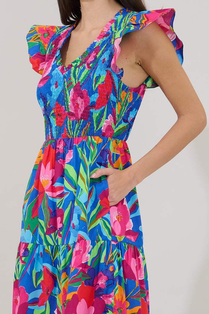 Sunfire Tiered Midi Dress Naima Floral