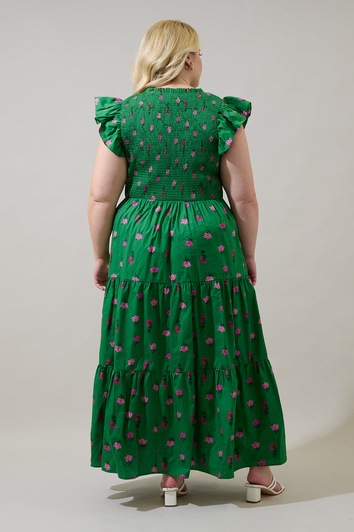 Sunfire Tiered Midi Dress Vivy Floral Curve
