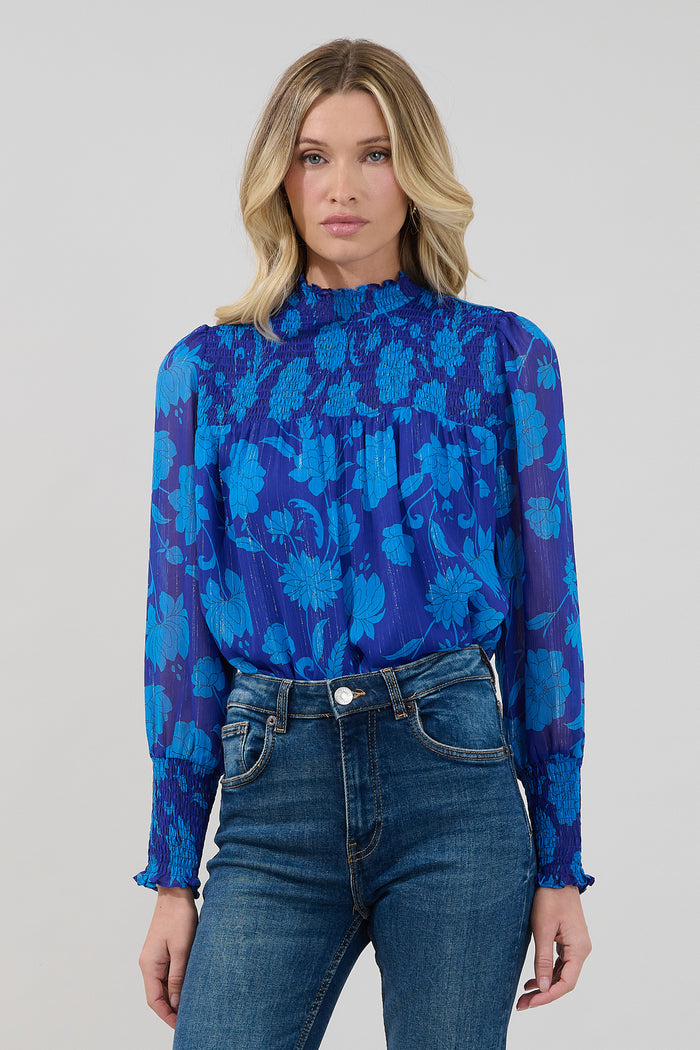 Sunnie Long Balloon Sleeve Top Midnight