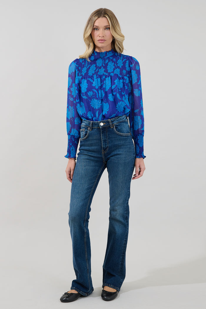 Sunnie Long Balloon Sleeve Top Midnight