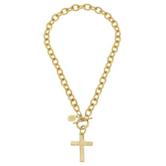 Susan Shaw Classic Cross Toggle Necklace