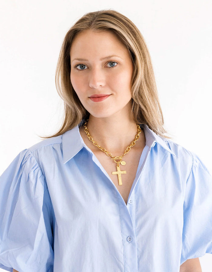 Susan Shaw Classic Cross Toggle Necklace