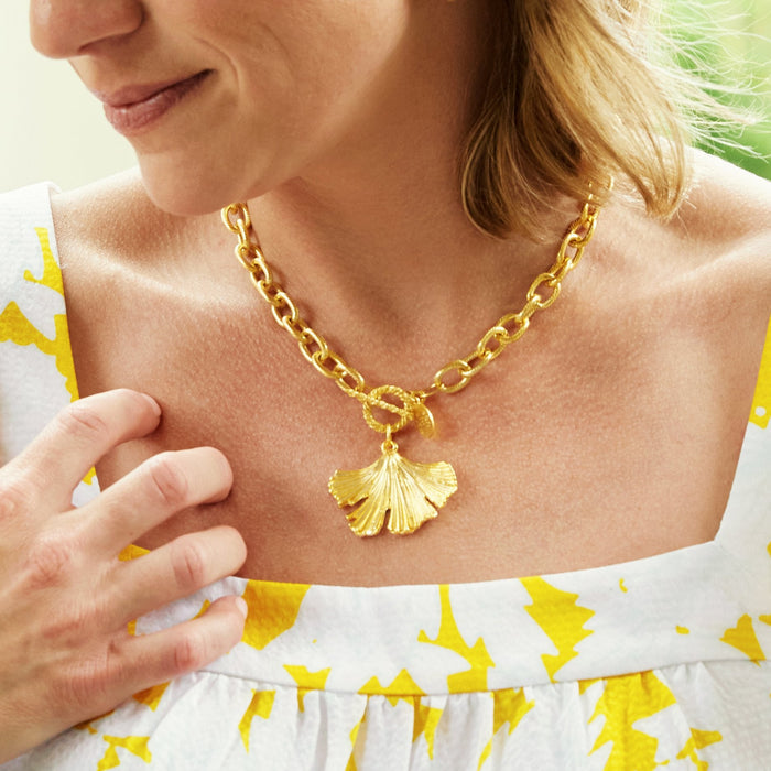 Susan Shaw Ginkgo Toggle Necklace