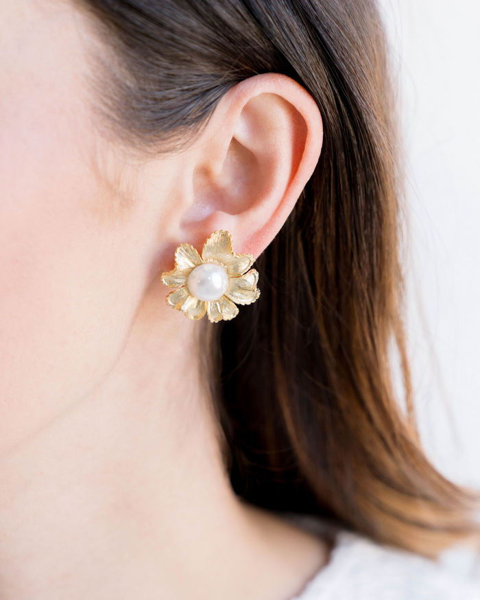 Susan Shaw Marigold Pearl Studs