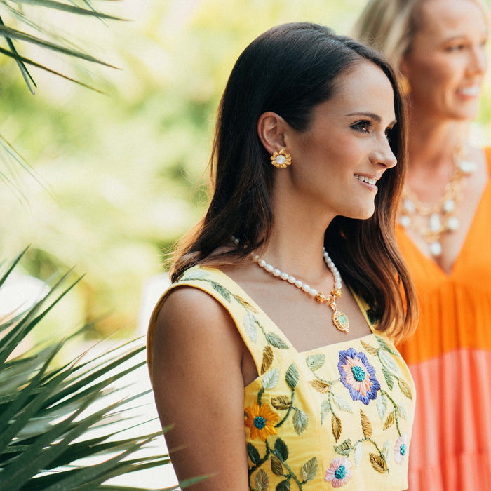 Susan Shaw Marigold Pearl Studs