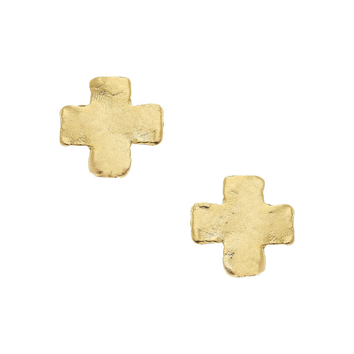 Susan Shaw Mini Square Cross Studs