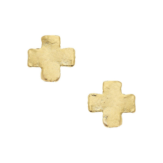 Susan Shaw Mini Square Cross Studs