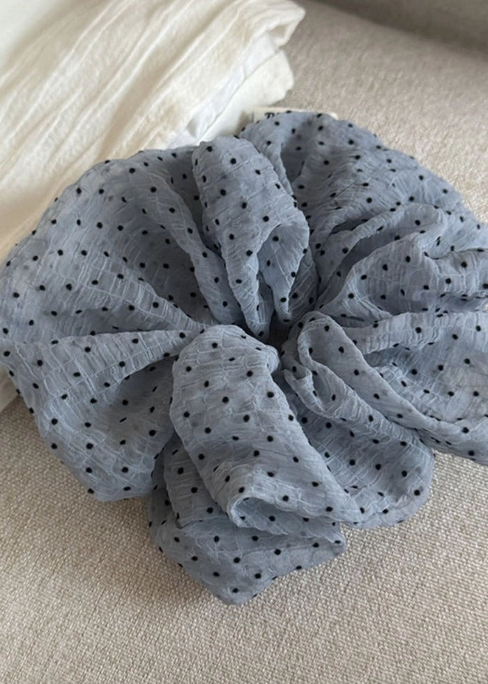 Sweet Mini Polka Dot Scrunchie - Blue