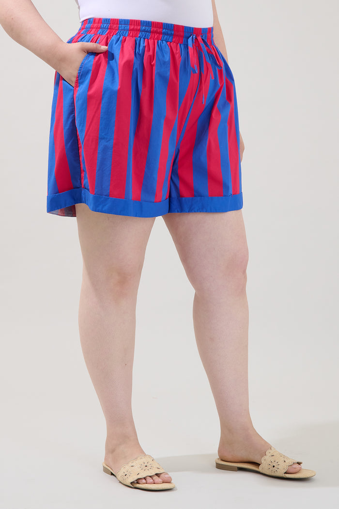 Taffy High Waist Drawstring Shorts Curve
