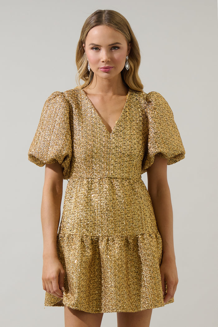 Tamary Tweed May Tiered Mini Dress